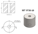 ارت باس استیل (استوانه فلزی) جهت همبندی اسکلت و استراکچر فلزی SERO-SET ST35-08 - Image 2